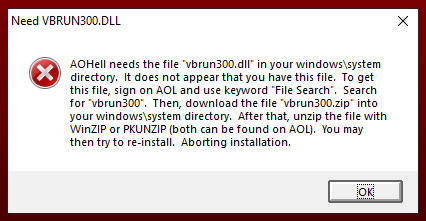VBRUN300.DLL Required